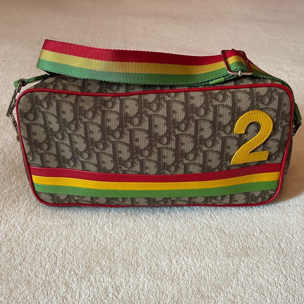 ❌SOLD❌ CHRISTIAN DIOR Monogram Trotter No. 2 Rasta Bag - Picture 1 of 16